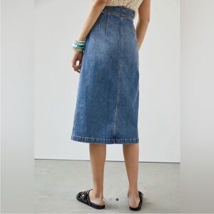 Anthropologie Pilcro high waisted demin button up skirt size 0